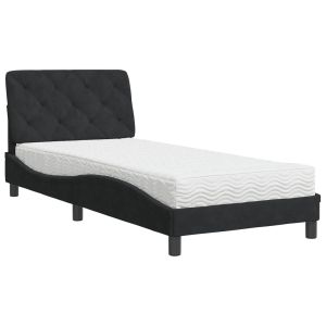 vidaXL cama con colchón terciopelo negro 90x200 cm