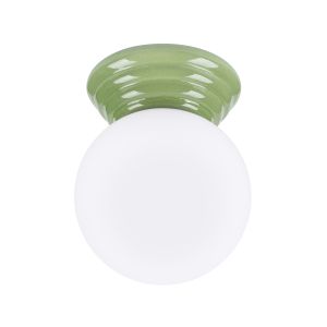 Lámpara de techo zori 1 verde oliva cerámica/vidrio vidriado 12x12x16cm