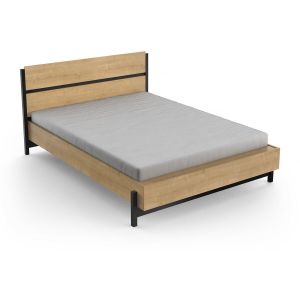 Cama doble extraíble "craft" - madera - 140 x 190/200 cm - marrón