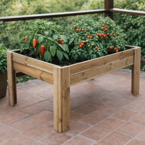 Huerto urbano- mesa de cultivo hana profunda 20cm vidahuerto 120x80x80 cm