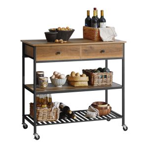 Carro de cocina con 2 estantes 2 cajones fkw112-pf sobuy
