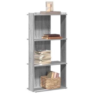 Librería 3 estantes madera ingeniería gris sonoma 60x30x120 cm