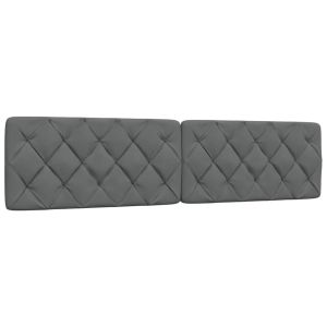 Cabecero de cama acolchado tela gris oscuro 200 cm eso5137