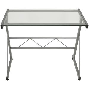 Mesa escritorio de metal y cristal
