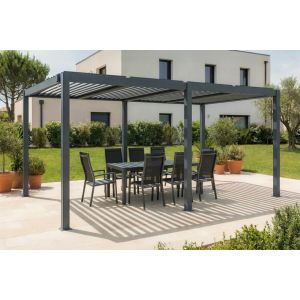 Pérgola bioclimática 5x3 autoportante agosta aluminio gris