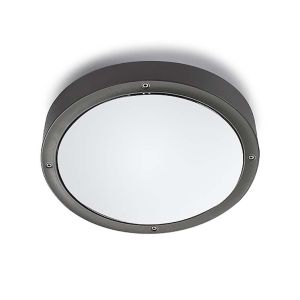 LEDs c4 plafon ip66 basic aluminium ø260mm E27 15w gris urbano 523lm