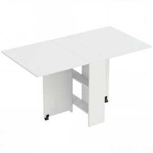 Mesa de comedor plegable 75x140x74 cm color blanco Homcom, hogar - cocina