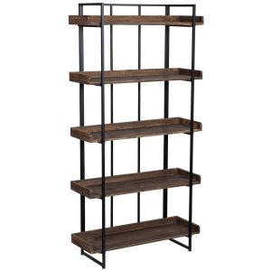 Estantería de madera y metal con 5 baldas 90,5x34x177,5h cm