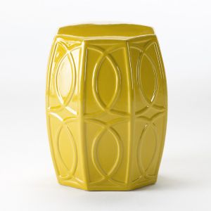 Taburete 38x38x45 ceramica amarillo