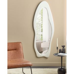 Espejo de pared reigny 57 cm 160 cm terciopelo blanco