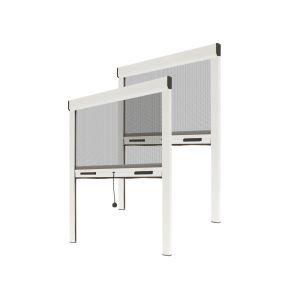 Pack 2 mosquiteras enrollables para ventana 100x160 cm - blanco