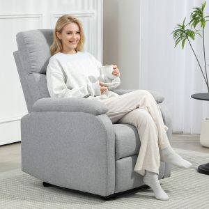 Sillón relax reclinable poliéster gris con reposapiés