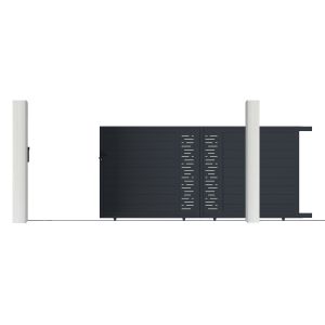 Puerta corredera 3m arlberg alt.160cm aluminio gris + 2 postes elda + moto