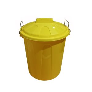 50 litros | amarillo | cubo basura de plástico con tapadera | cubo almacen