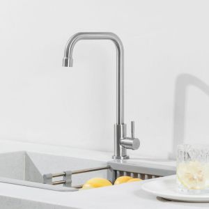 Grifo de cocina de agua fría - anycee max - monomando - acero inoxidable ce