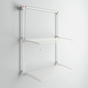 Tendedero plegable, 108 cm foxydry plus blanco, acero y aluminio