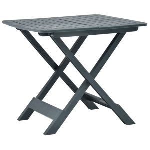 vidaXL mesa de jardín plegable de plástico verde 79x72x70 cm