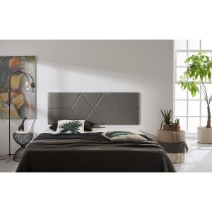 Cabecero 90 dos rombos polipiel 112x57x5cm gris