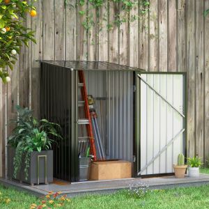 Cobertizo de jardín 0,92 m² acero gris oscuro con puerta