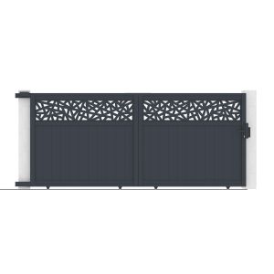Puerta corredera dolomite ruivo 3,7 m h160 + poste eiffel 15x15