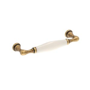 Tirador para mueble, zamac y porcelana dist entre centros 96mm lote 25