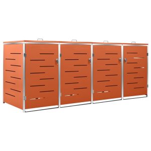 vidaXL cobertizo para 4 contenedores basura acero 276,5x77,5x115 cm