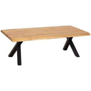 Mesa de centro de madera marrón y negra 140x70x45h cm
