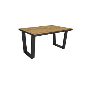 Mesa comedor, 140x90x74cm, roble y negro rf3815