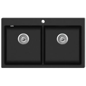 Fregadero de cocina empotrado de 2 senos 86 x