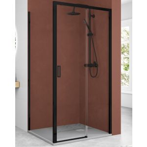 Mampara ducha rectangular frontal | frente  110 lateral 80cm negro