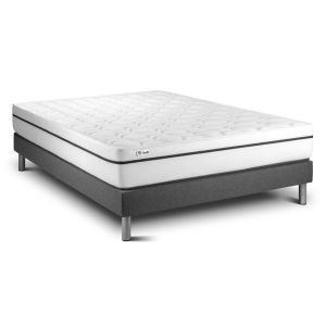 Conjunto vital spa 160 x 200 cm somier kit gris