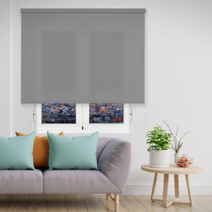 Estor enrollable traslucido básico gris 105 x 250