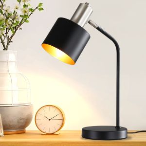 Nettlife lámpara de mesa E27 negro 15x15