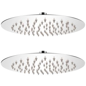 vidaXL cabezal de ducha efecto lluvia 2 uds acero inoxidable ø 20 cm