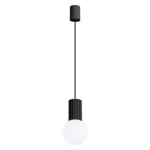 Lámpara coLGante halo 1 negro aluminio/vidrio 12x120x12cm