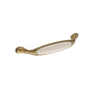 Tirador mueble de zamak y porcel 76 dist entre ejes 128mm antiguo lote 6