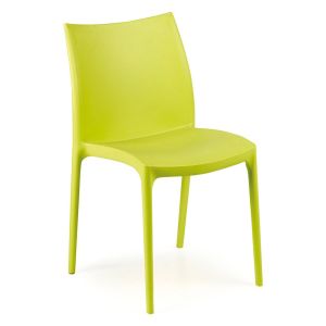 Silla de exterior grover, apilable, de plástico verde