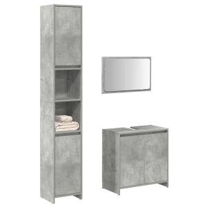 Set muebles de baño 2 piezas madera contrachapada gris hormigón esb3220