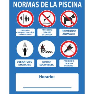 Cartel normas piscina PVC 0,4mm 500x400mm