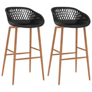 vidaXL taburetes de cocina 2 unidades negro