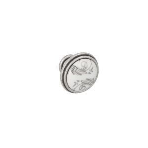 Pomo para muebles  en zamac y porcel diám 35mm brillante lote de 25