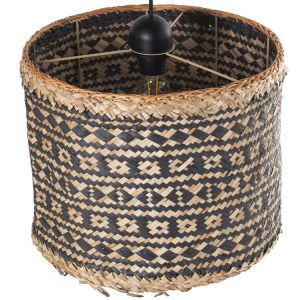 Lampara techo ratan natural, negro 1xE27 max.40w