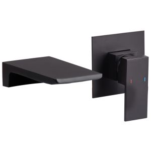 Grifo mezclador empotrado de lavabo karuay latón negro
