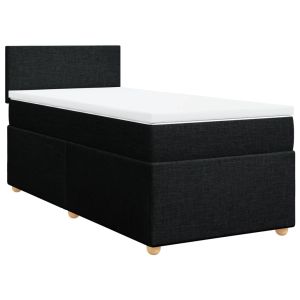vidaXL cama box spring con colchón tela negro 80x200 cm