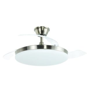 Ventilador de techo con luz nexus cuero, 3 aspas retráctiles