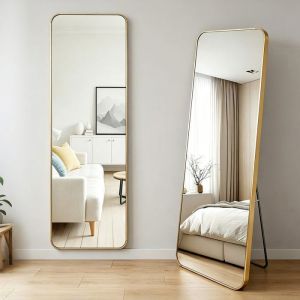 Wevalley espejo de pie de longitud completa 140x35cm - inclinable, cristal