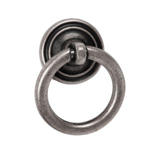 Tirador anillo 32mm plata envejecida, lote de 36