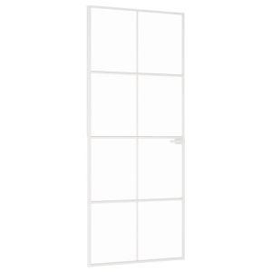 vidaXL puerta de interior vidrio templado y aluminio blanco 83x201,5cm