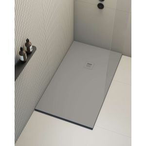 Plato de ducha poaLGi - 70x90 cm - gris - extraplano, antideslizante