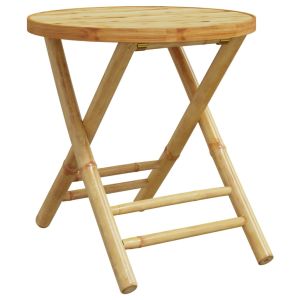 vidaXL mesa plegable de jardín de bambú ø45x45 cm